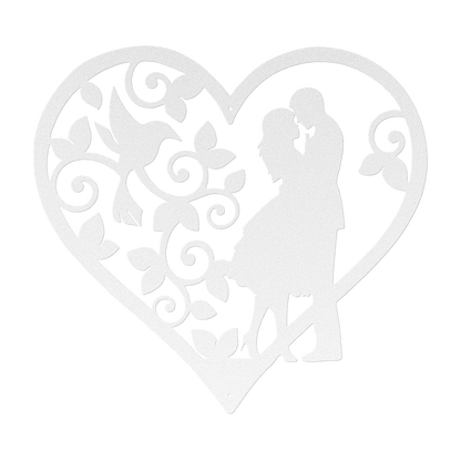 Wedding Heart With Hummingbird Metal Wall Art - MAIKERU STUDIO