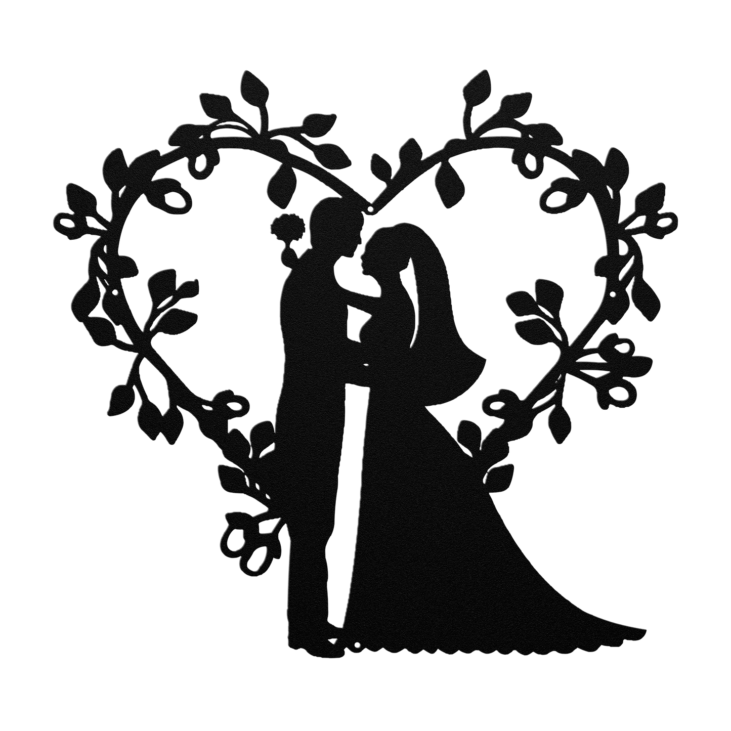 Wedding Floral Heart Metal wall Art - MAIKERU STUDIO