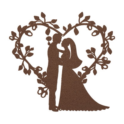 Wedding Floral Heart Metal wall Art - MAIKERU STUDIO