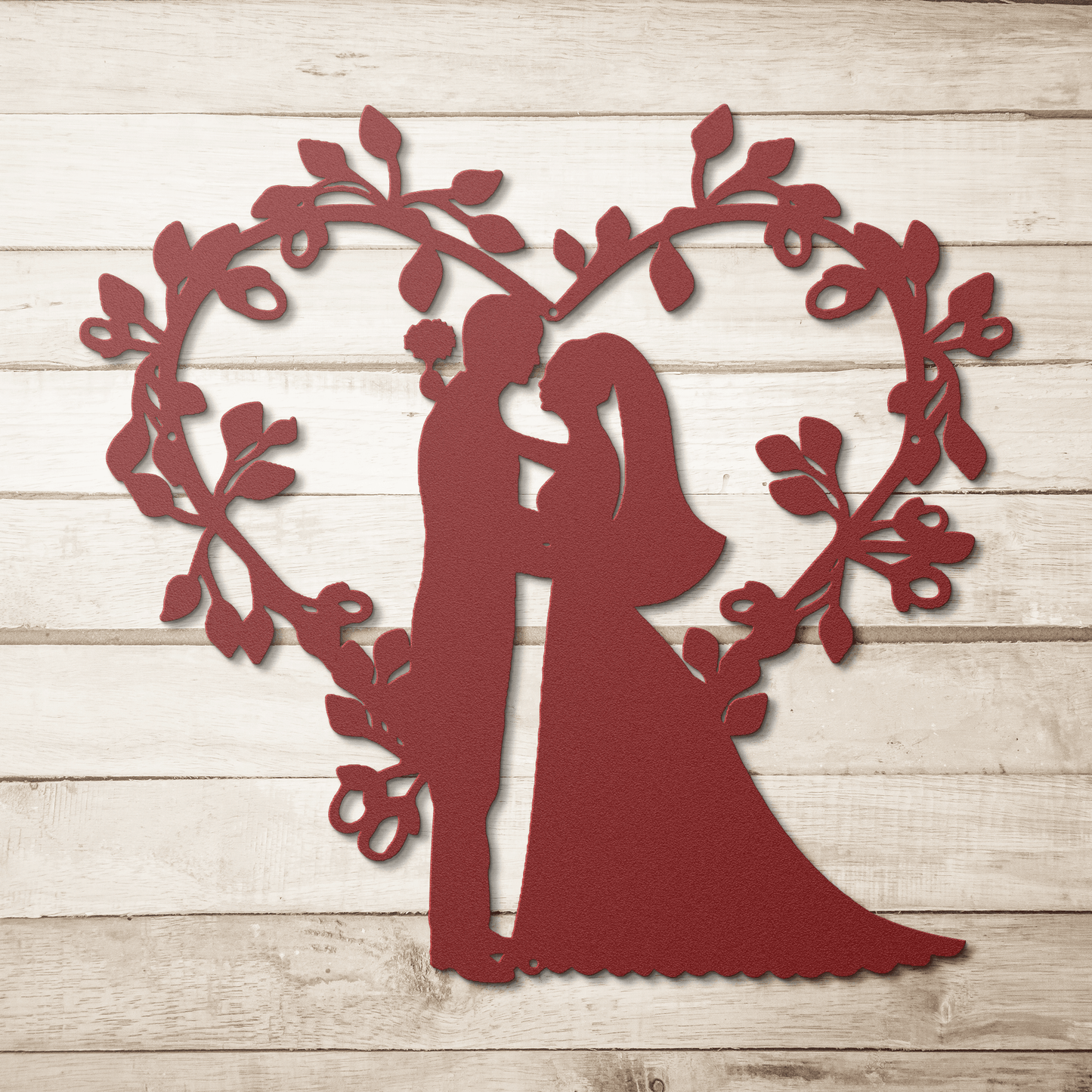 Wedding Floral Heart Metal wall Art - MAIKERU STUDIO