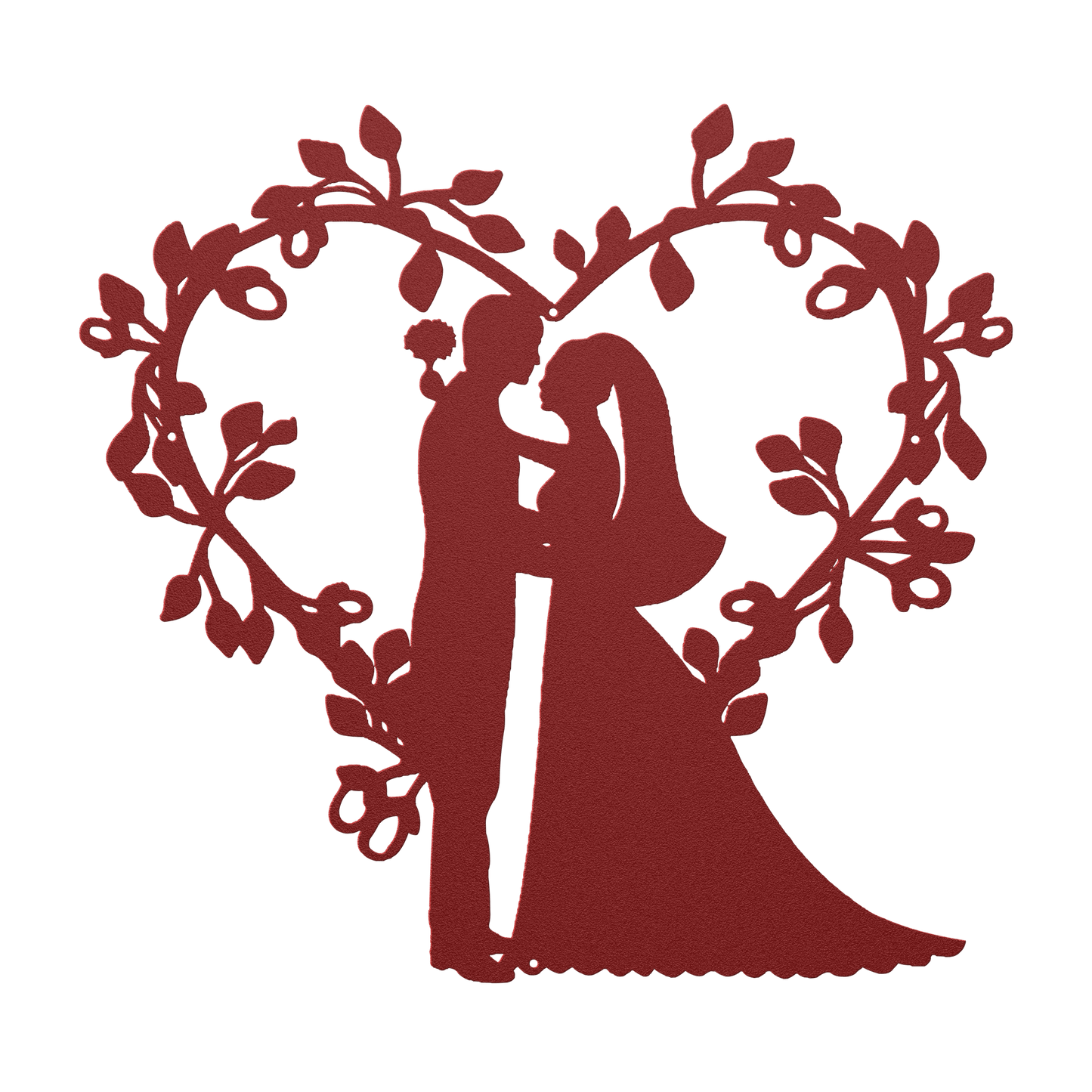 Wedding Floral Heart Metal wall Art - MAIKERU STUDIO