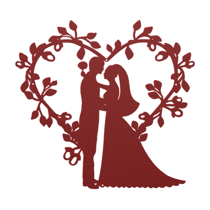 Wedding Floral Heart Metal wall Art - MAIKERU STUDIO