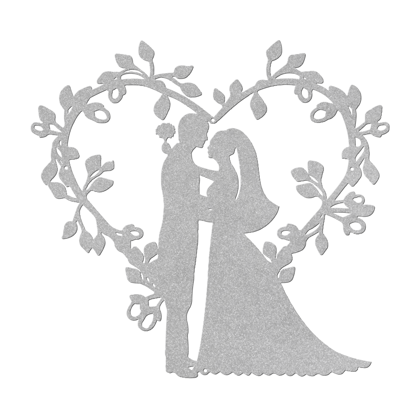 Wedding Floral Heart Metal wall Art - MAIKERU STUDIO