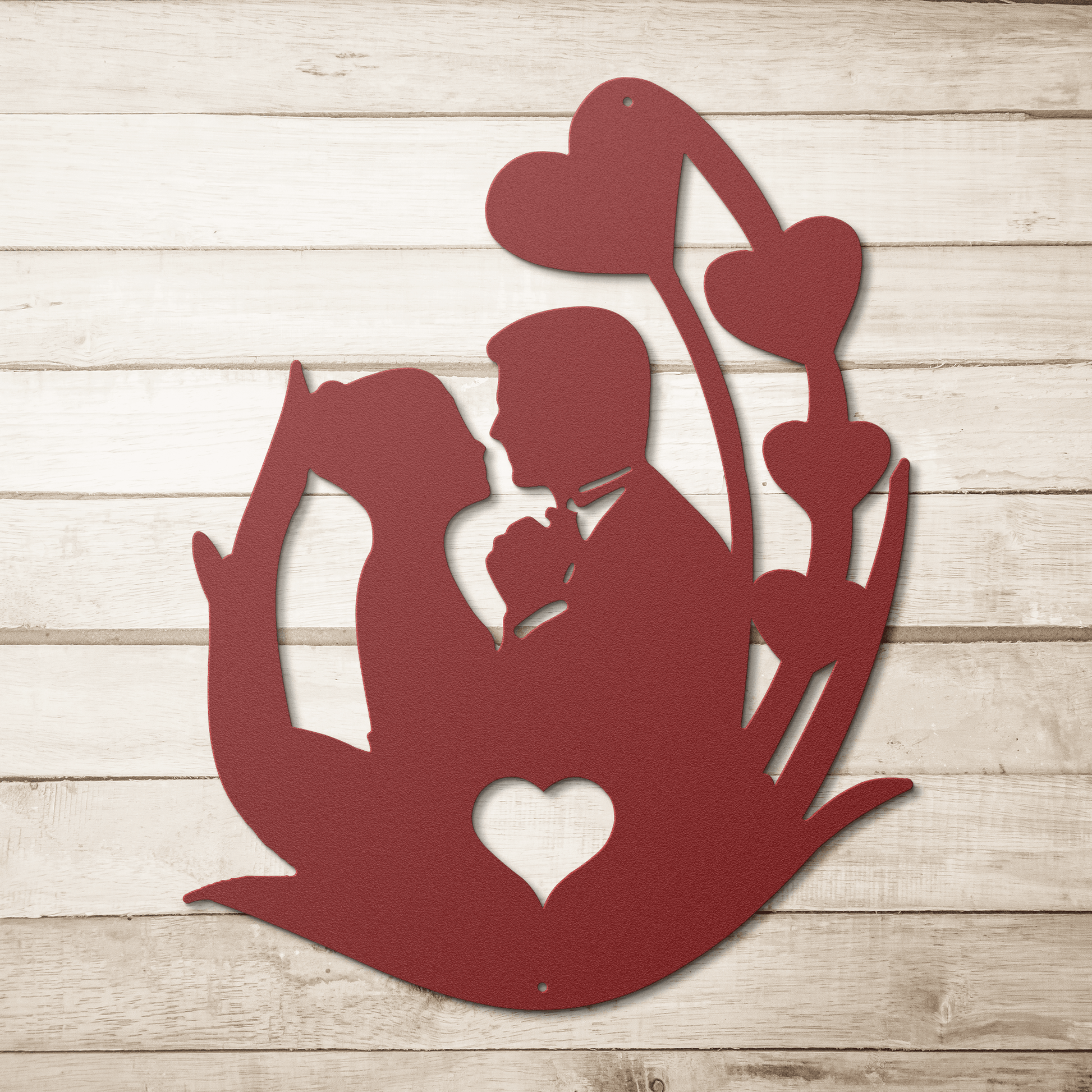 Wedding Couple Flower Metal Wall Art - MAIKERU STUDIO