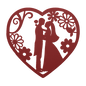 Wedding Heart With Flowers Metal Wall Art - MAIKERU STUDIO