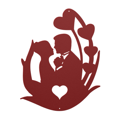 Wedding Couple Flower Metal Wall Art - MAIKERU STUDIO