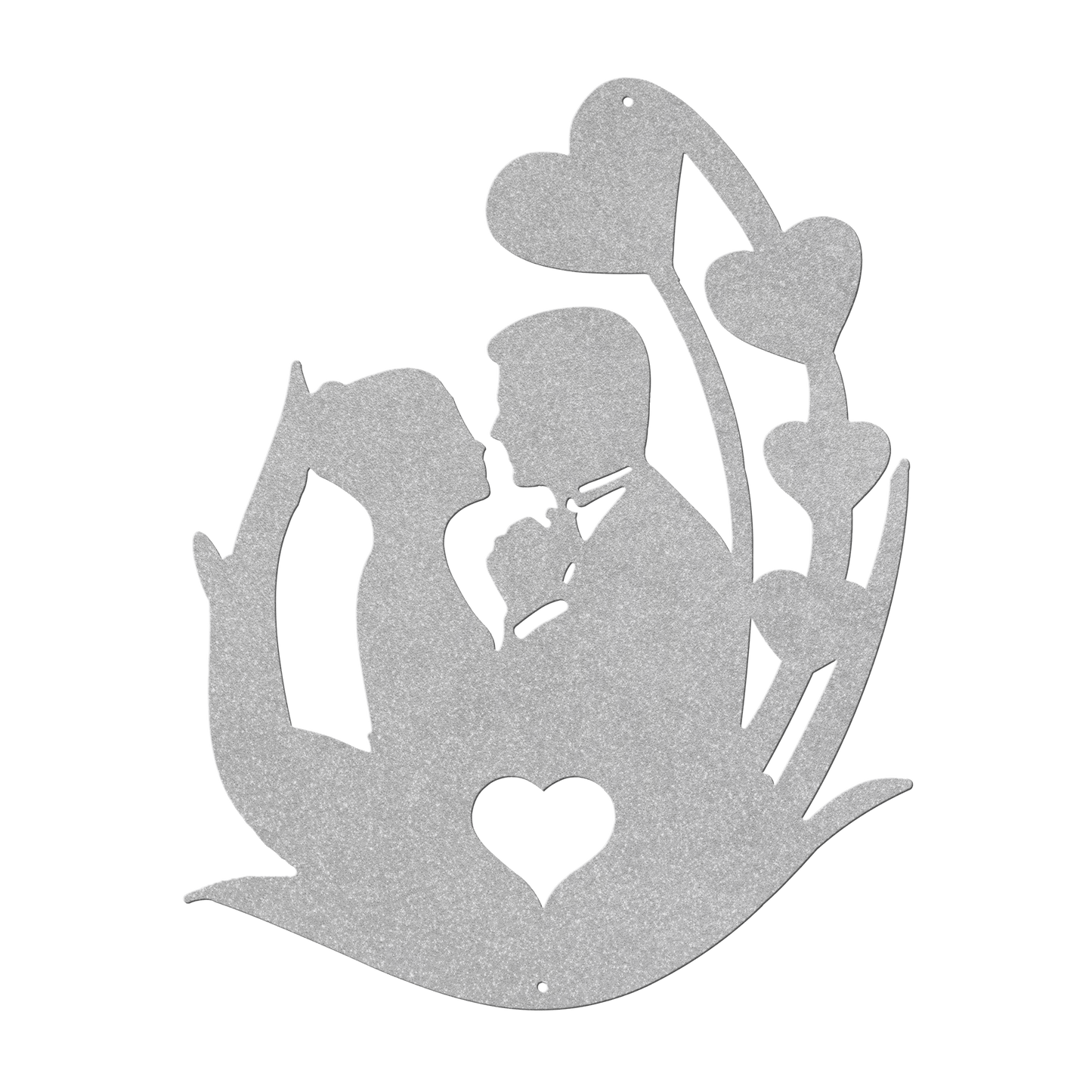Wedding Couple Flower Metal Wall Art - MAIKERU STUDIO
