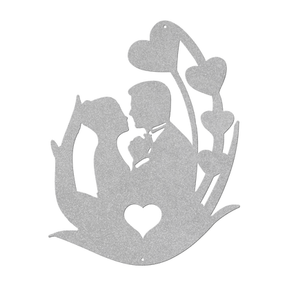 Wedding Couple Flower Metal Wall Art - MAIKERU STUDIO