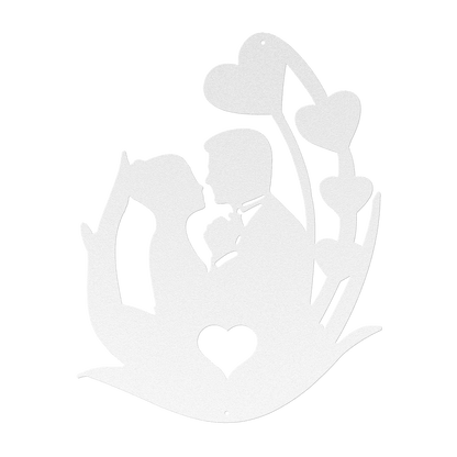 Wedding Couple Flower Metal Wall Art - MAIKERU STUDIO