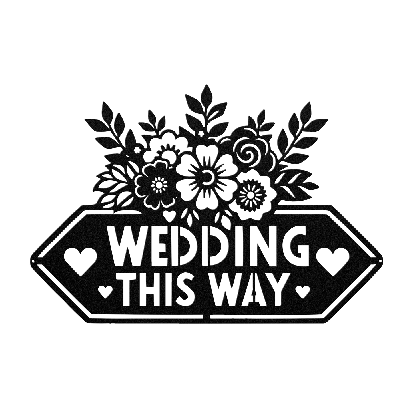 Wedding This Way Sign Metal Wall Art - MAIKERU STUDIO