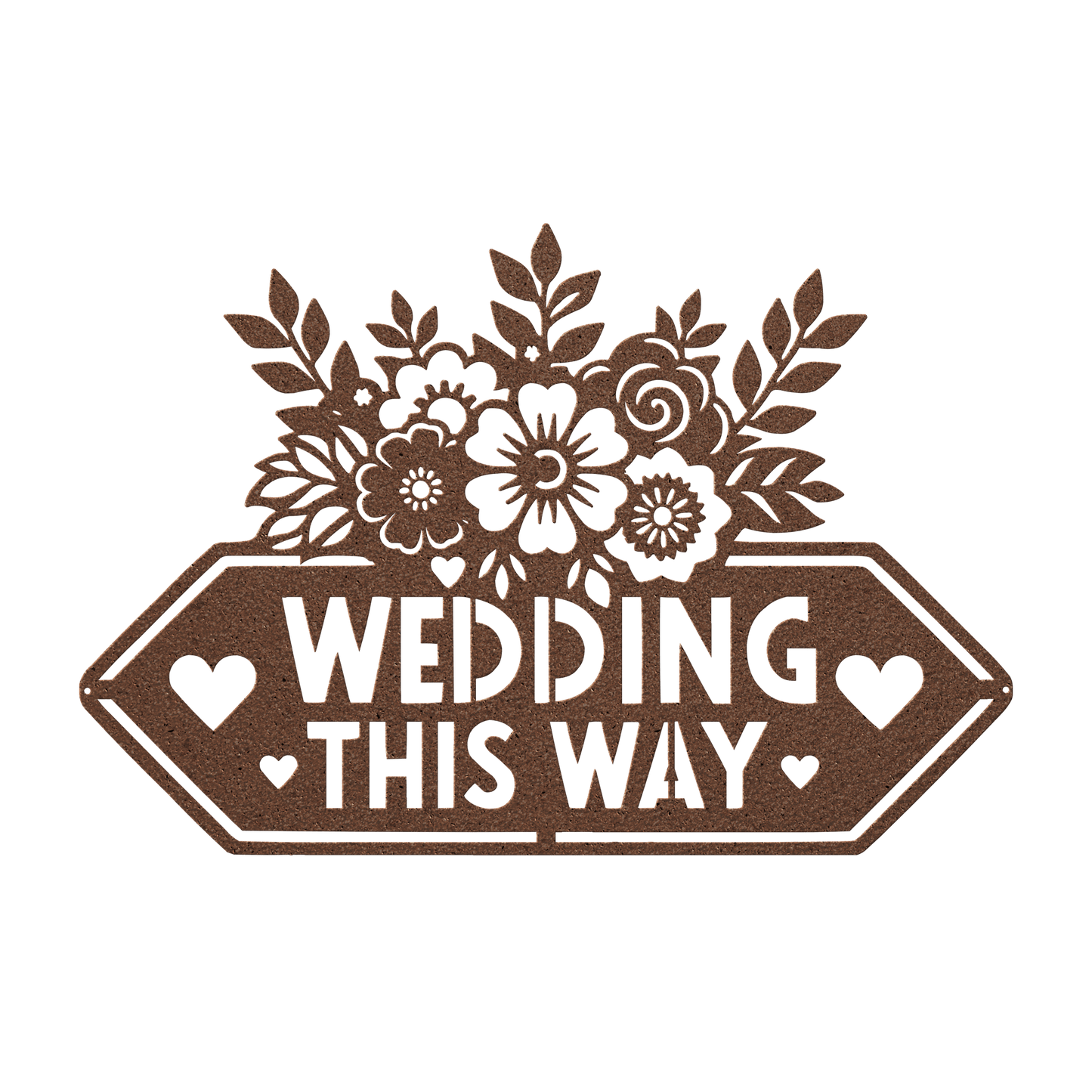 Wedding This Way Sign Metal Wall Art - MAIKERU STUDIO