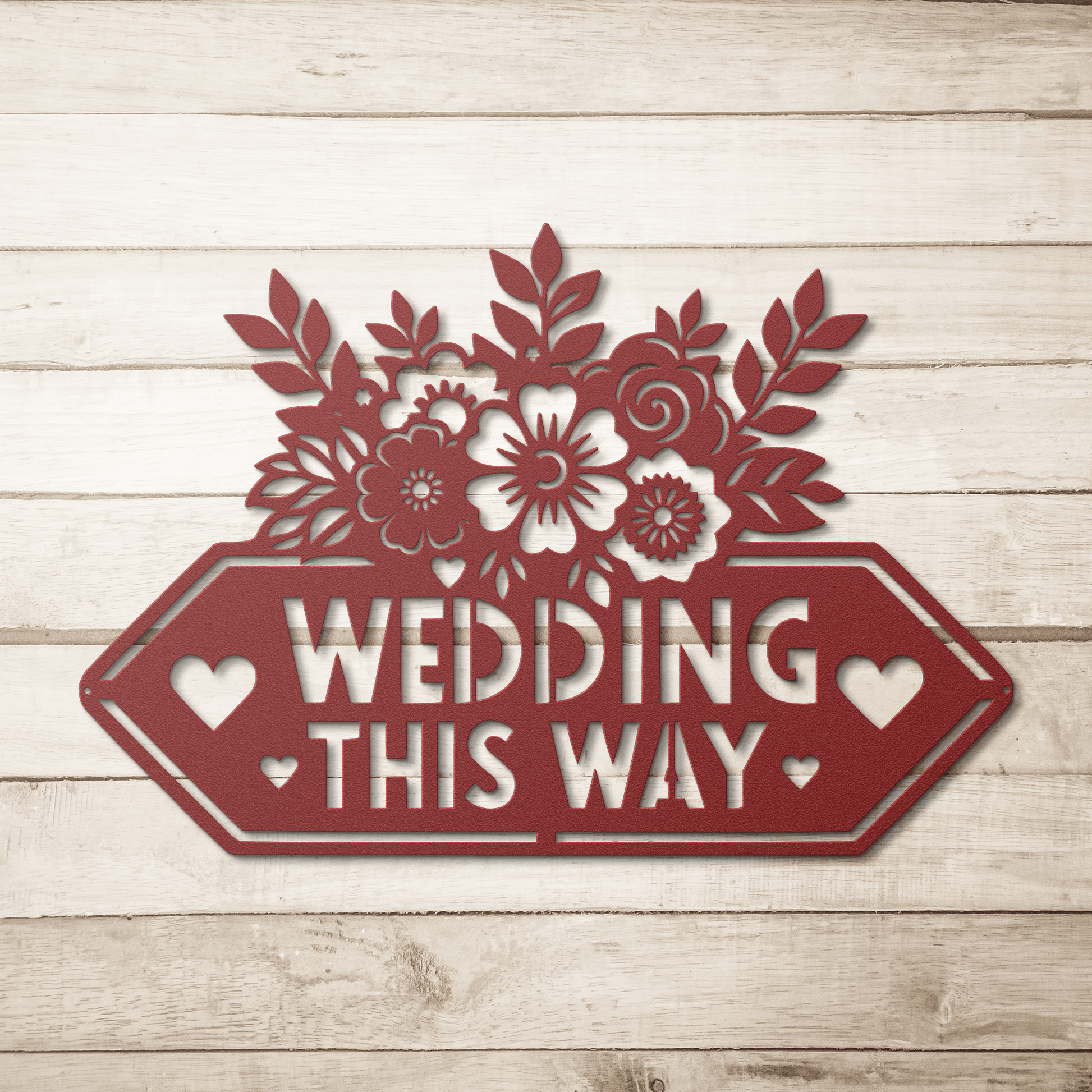 Wedding This Way Sign Metal Wall Art - MAIKERU STUDIO