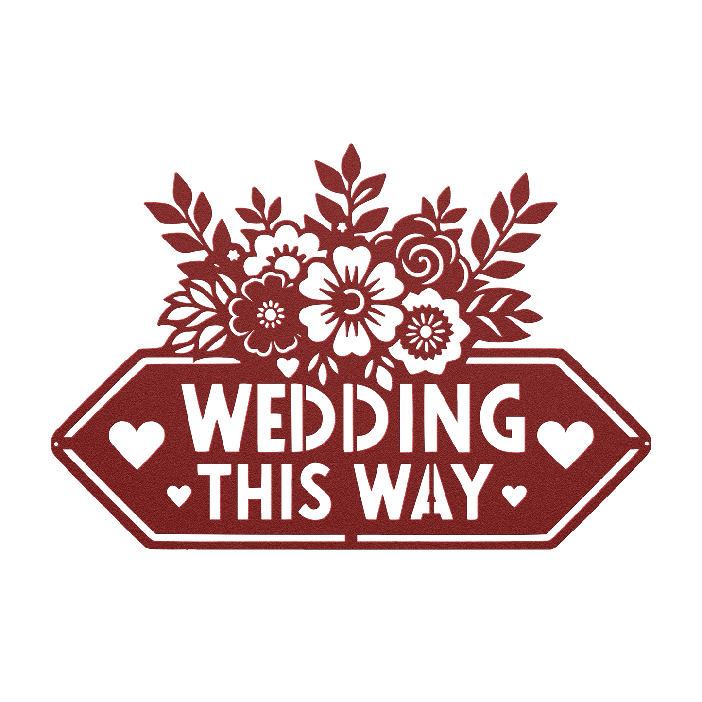 Wedding This Way Sign Metal Wall Art - MAIKERU STUDIO