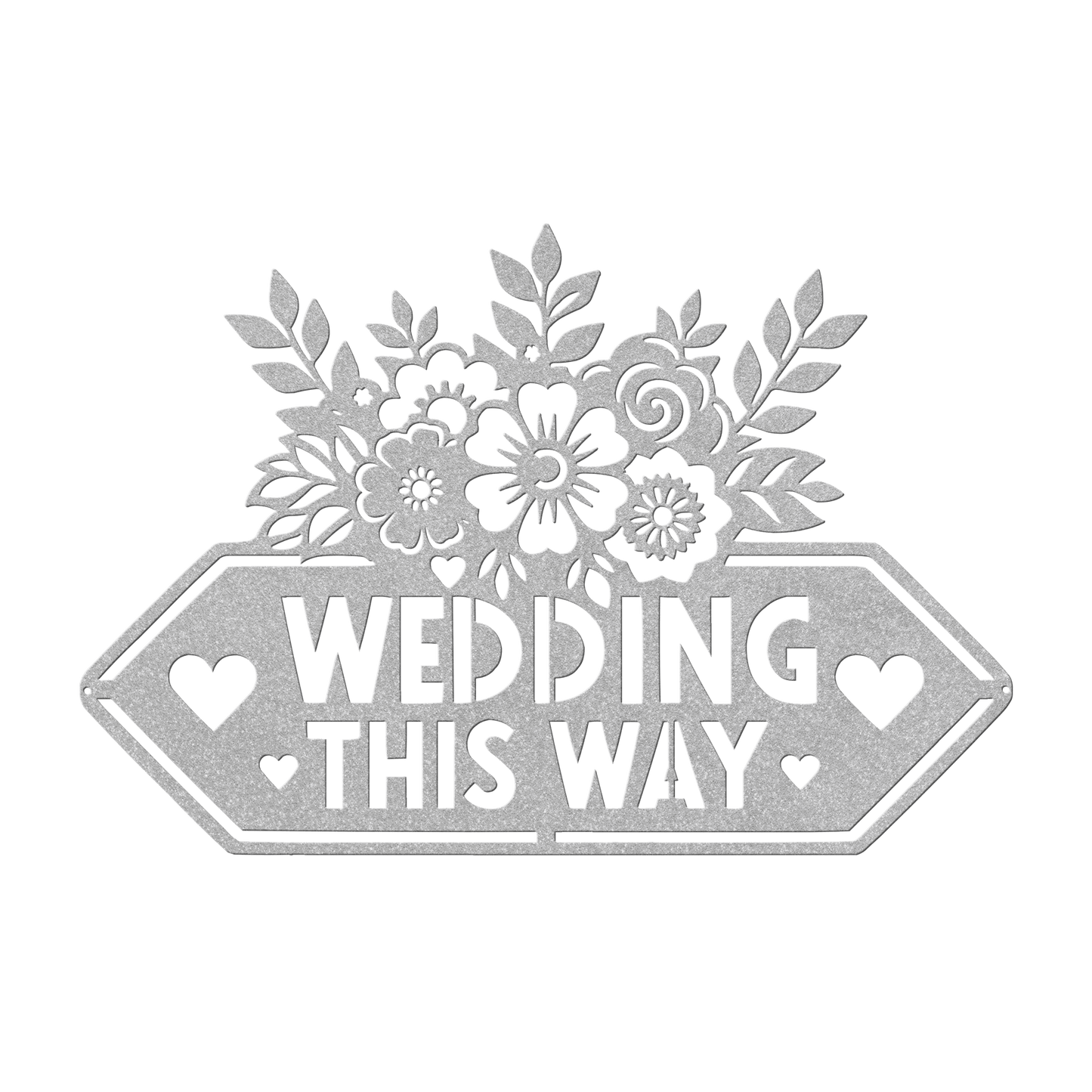 Wedding This Way Sign Metal Wall Art - MAIKERU STUDIO