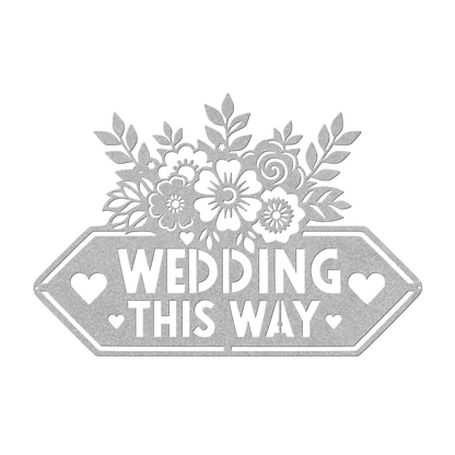 Wedding This Way Sign Metal Wall Art - MAIKERU STUDIO