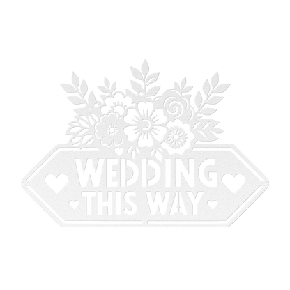 Wedding This Way Sign Metal Wall Art - MAIKERU STUDIO