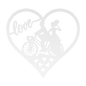 Wedding Love heart With Couple On Bicycle Metal Wall Art - MAIKERU STUDIO