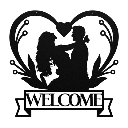 Welcome Wedding Heart Metal Wall Art - MAIKERU STUDIO