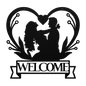 Welcome Wedding Heart Metal Wall Art - MAIKERU STUDIO