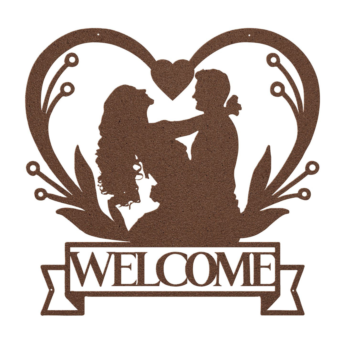 Welcome Wedding Heart Metal Wall Art - MAIKERU STUDIO