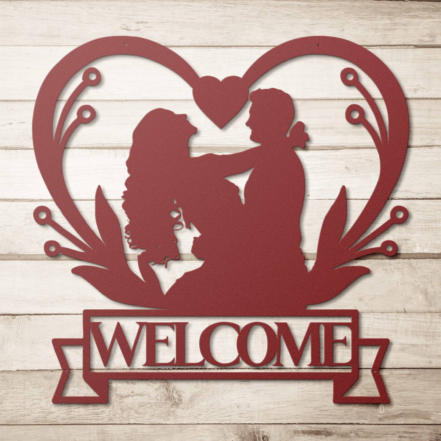 Welcome Wedding Heart Metal Wall Art - MAIKERU STUDIO