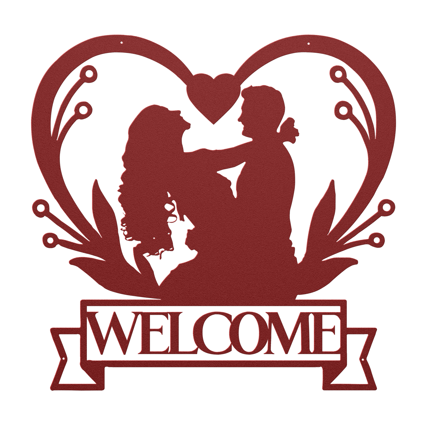 Welcome Wedding Heart Metal Wall Art - MAIKERU STUDIO