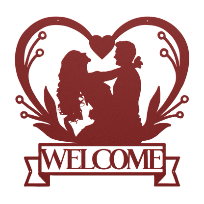 Welcome Wedding Heart Metal Wall Art - MAIKERU STUDIO