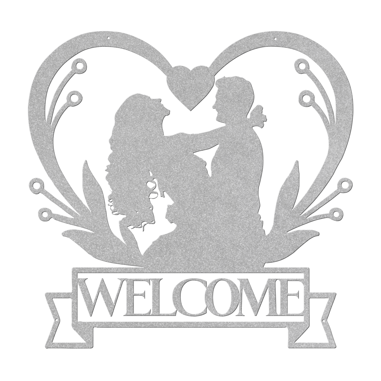Welcome Wedding Heart Metal Wall Art - MAIKERU STUDIO