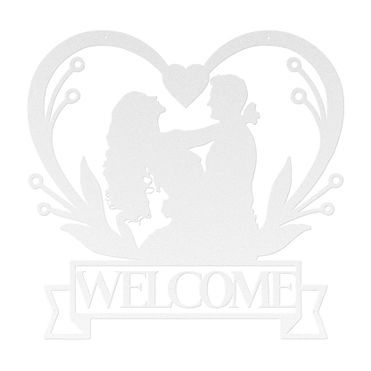 Welcome Wedding Heart Metal Wall Art - MAIKERU STUDIO