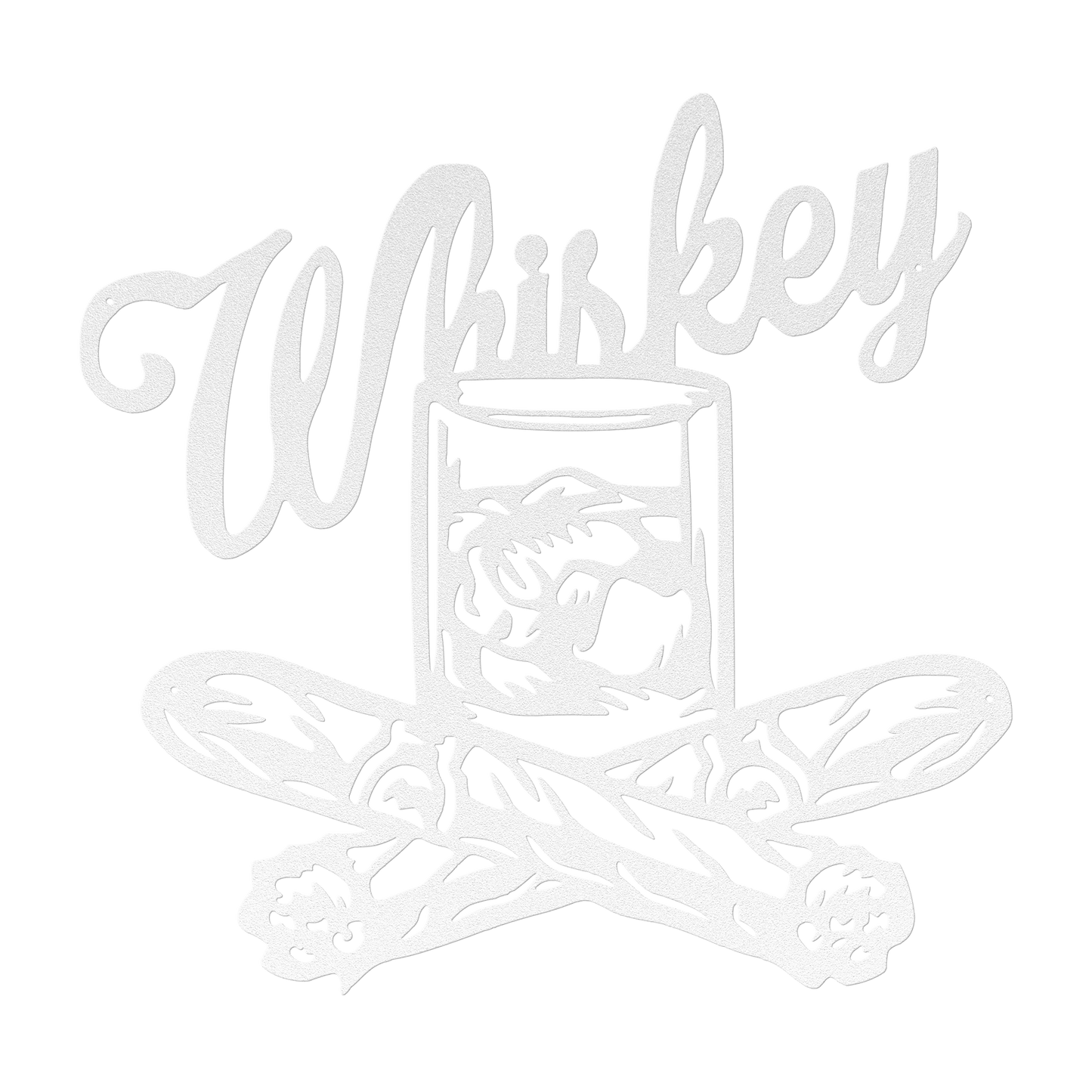 Whiskey With Glass And Cigars Metal Wall Art - MAIKERU STUDIO