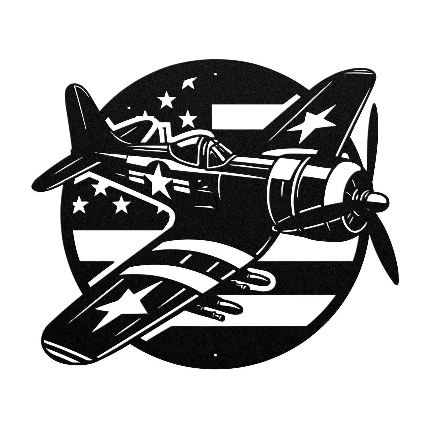 Whistling Death Corsair Metal Wall Art | WWll American Fighter Plane Patriotic Tribute - MAIKERU STUDIO