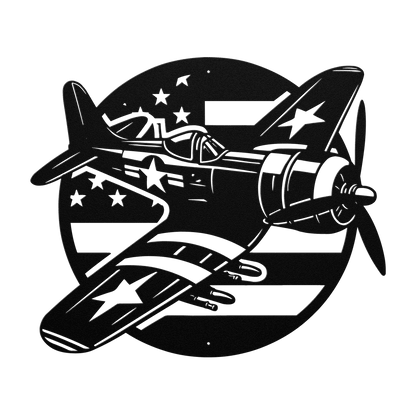 Whistling Death Corsair Metal Wall Art | WWll American Fighter Plane Patriotic Tribute - MAIKERU STUDIO