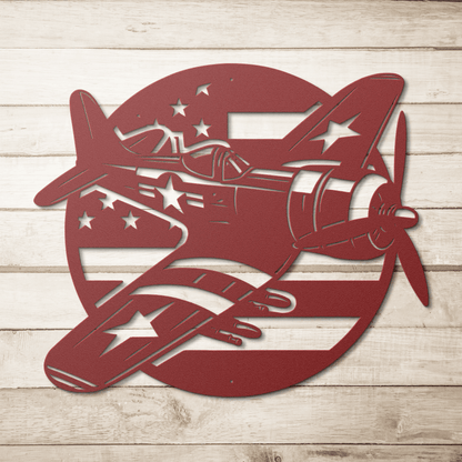 Whistling Death Corsair Metal Wall Art | WWll American Fighter Plane Patriotic Tribute - MAIKERU STUDIO