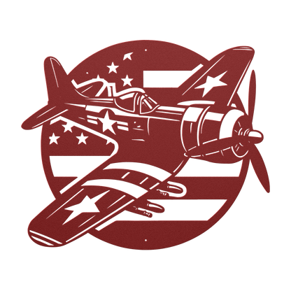 Whistling Death Corsair Metal Wall Art | WWll American Fighter Plane Patriotic Tribute - MAIKERU STUDIO