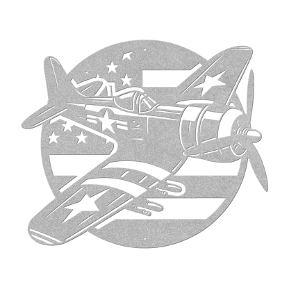 Whistling Death Corsair Metal Wall Art | WWll American Fighter Plane Patriotic Tribute - MAIKERU STUDIO