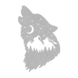 Wolf Howling With Moon Metal Wall Art | Wilderness Cabin Decor - MAIKERU STUDIO