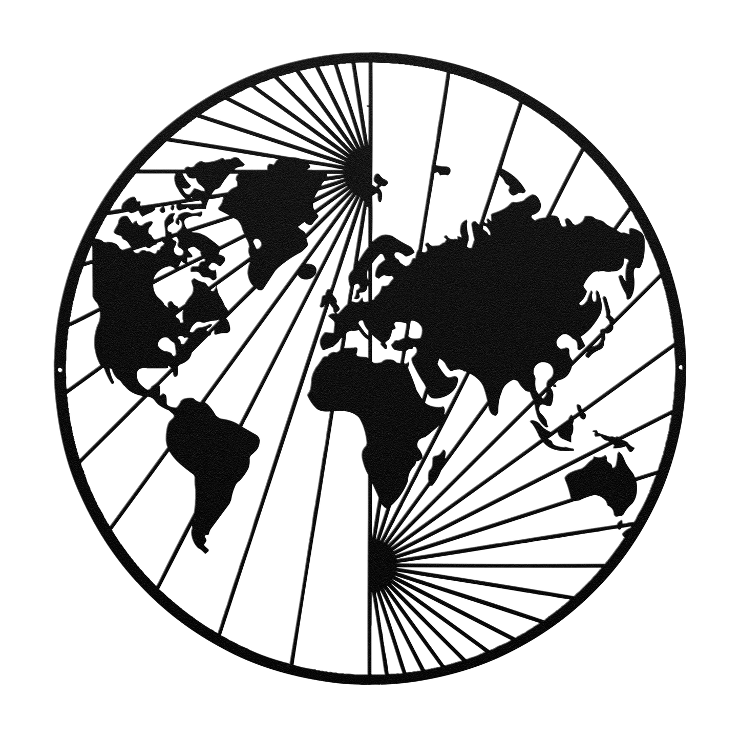 North And South World Map Metal Wall Art - MAIKERU STUDIO