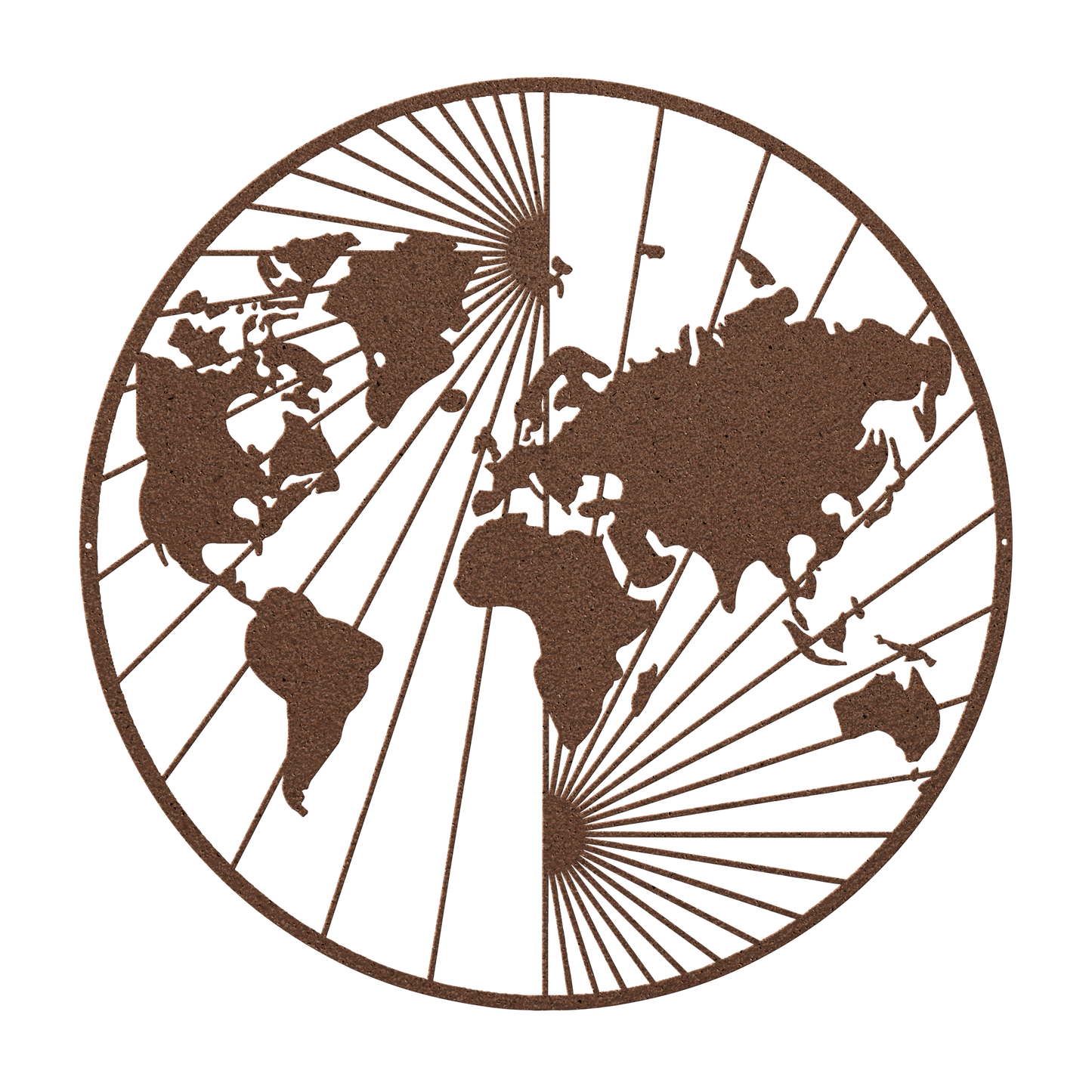 North And South World Map Metal Wall Art - MAIKERU STUDIO