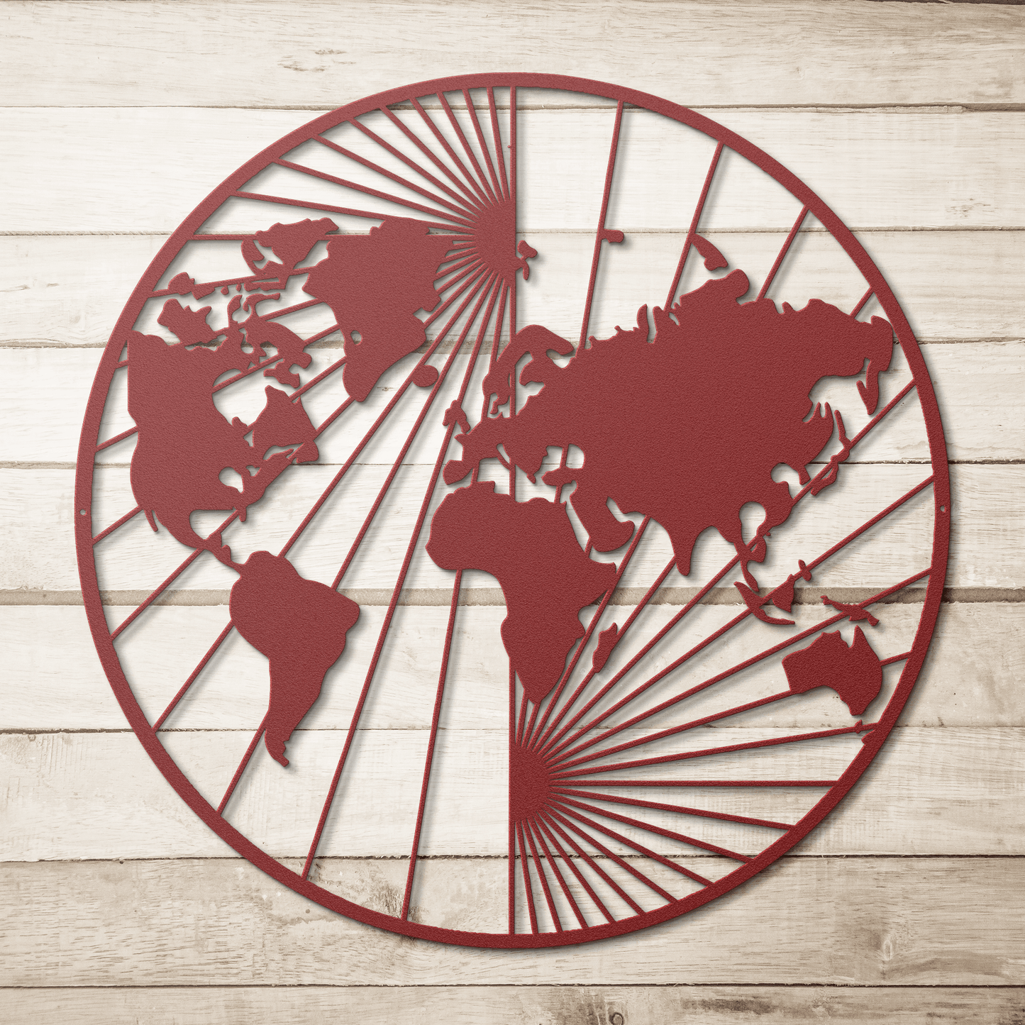 North And South World Map Metal Wall Art - MAIKERU STUDIO