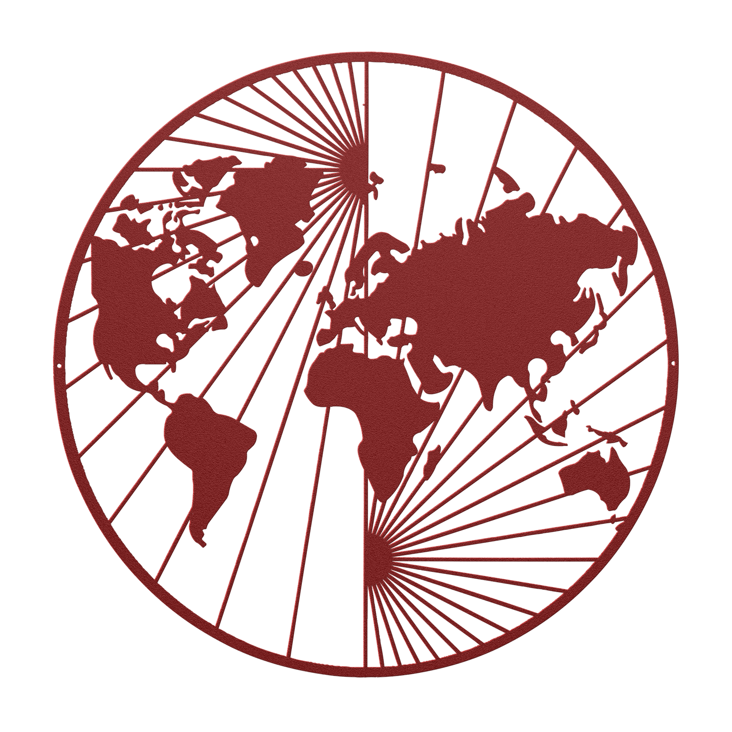 North And South World Map Metal Wall Art - MAIKERU STUDIO