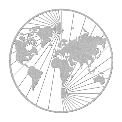 North And South World Map Metal Wall Art - MAIKERU STUDIO