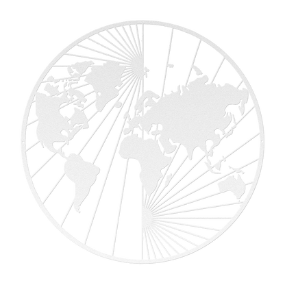 North And South World Map Metal Wall Art - MAIKERU STUDIO