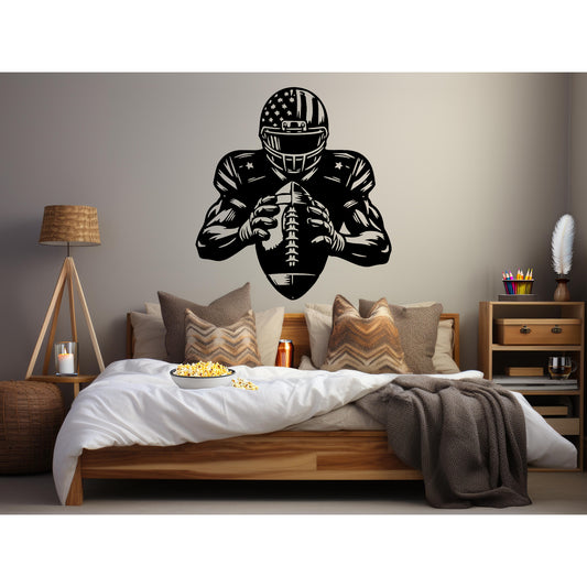 American Football Player Metal Wall Art - MAIKERU STUDIO