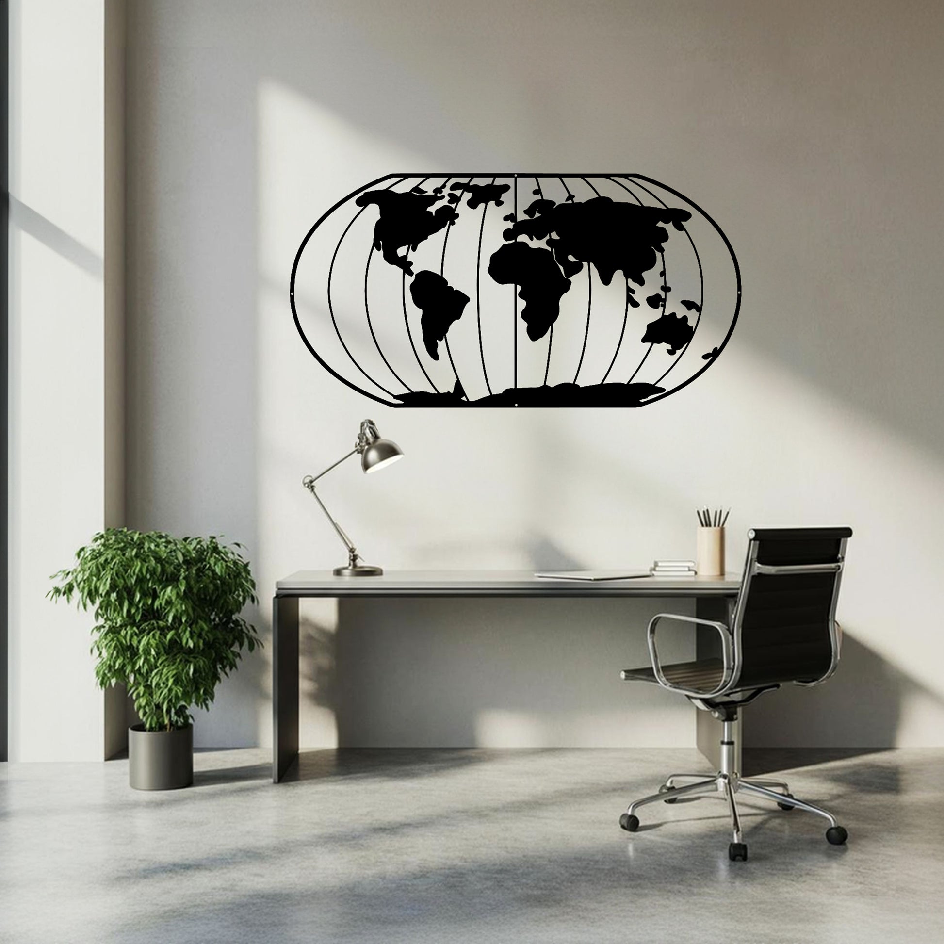 Big World Metal Wall Art - MAIKERU STUDIO