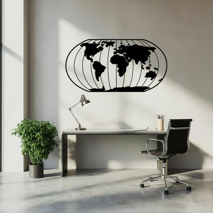 Big World Metal Wall Art - MAIKERU STUDIO