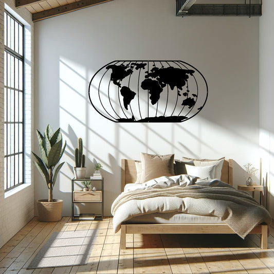 Big World Metal Wall Art - MAIKERU STUDIO
