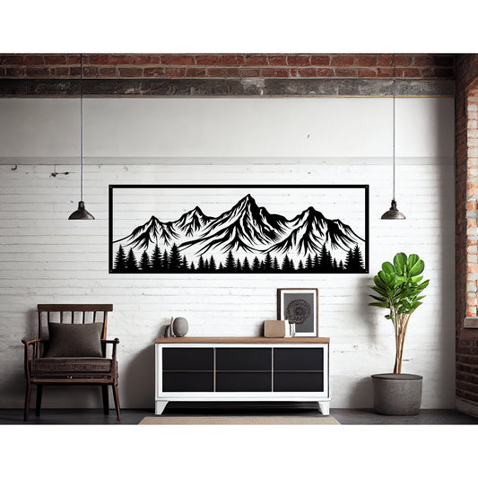 Mountain Scene View Metal Wall Art - MAIKERU STUDIO