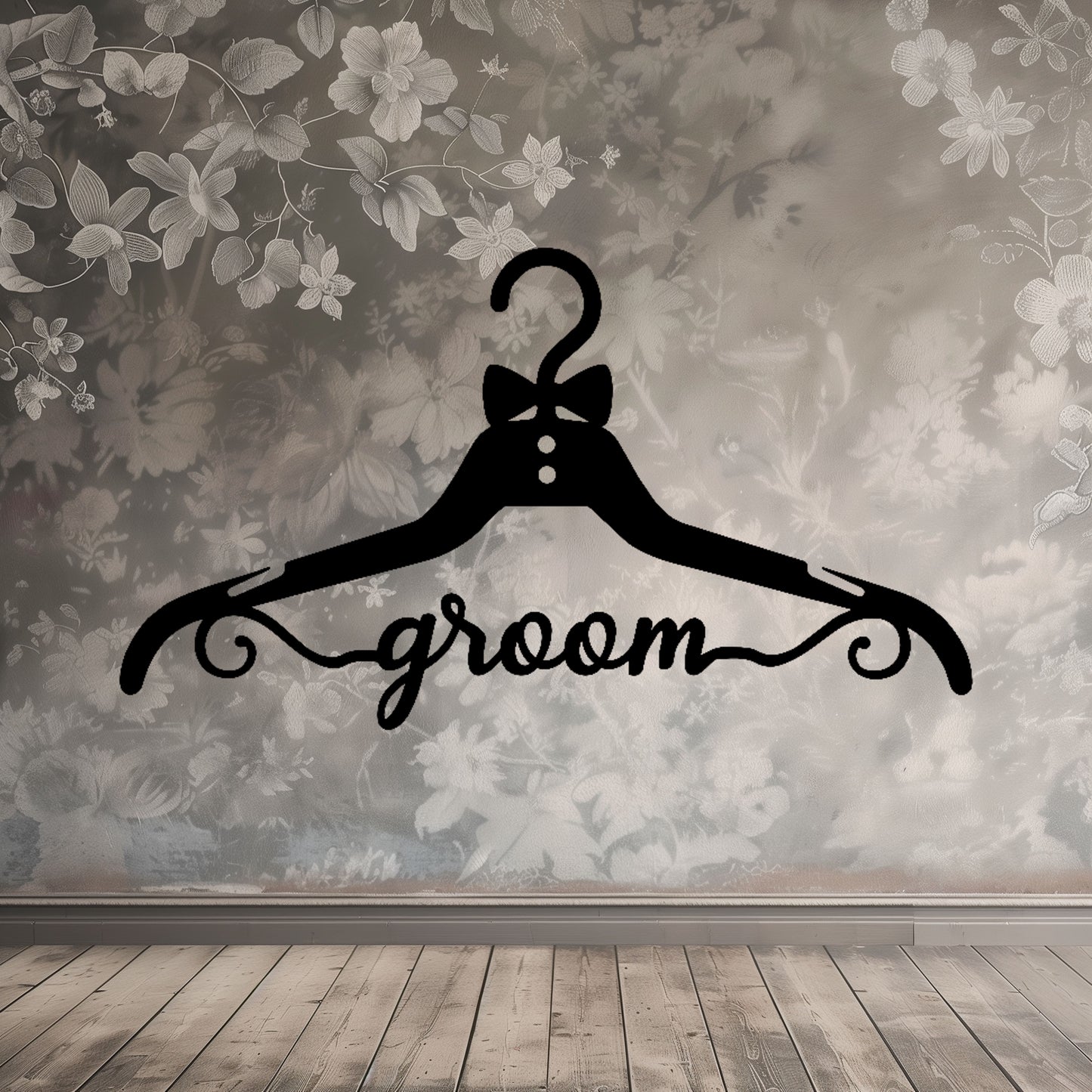 Fun Groom Wedding Coat Hanger Metal Wall Art - MAIKERU STUDIO