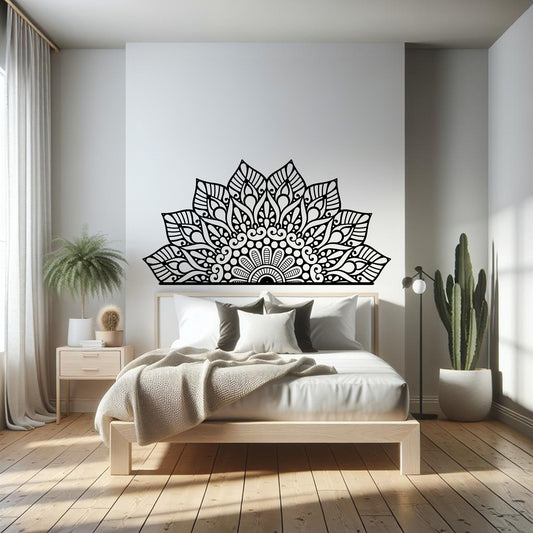 Half Mandala - Rising Bloom Metal Wall Art - MAIKERU STUDIO