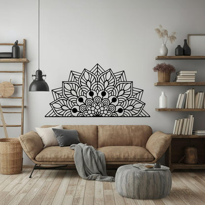 Half Mandala - Petal Harmony Metal Wall Art - MAIKERU STUDIO